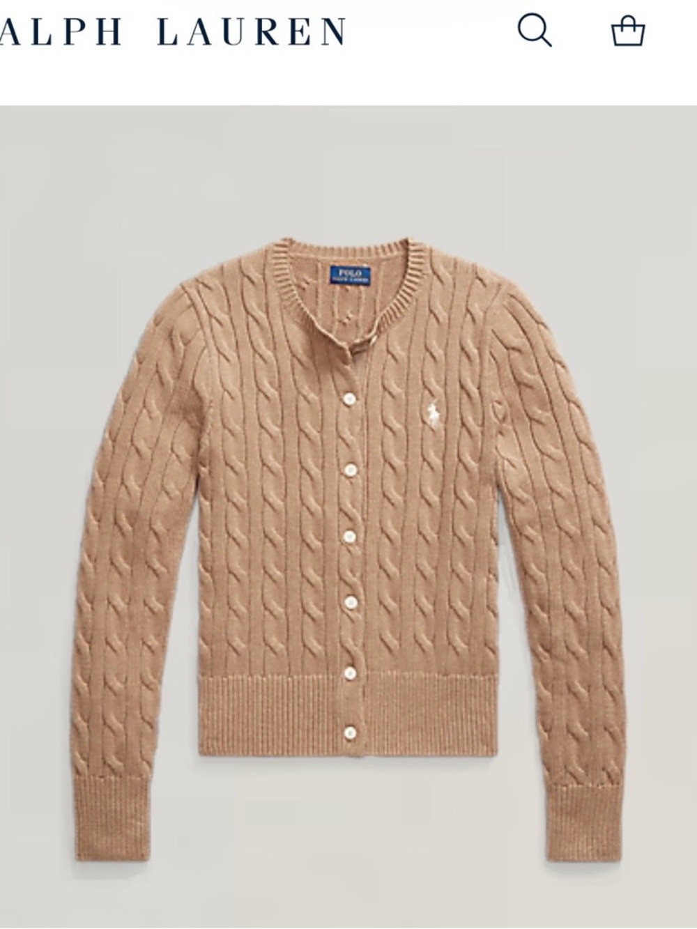 Polo Ralph Lauren Cable Knit Cardigan size XL